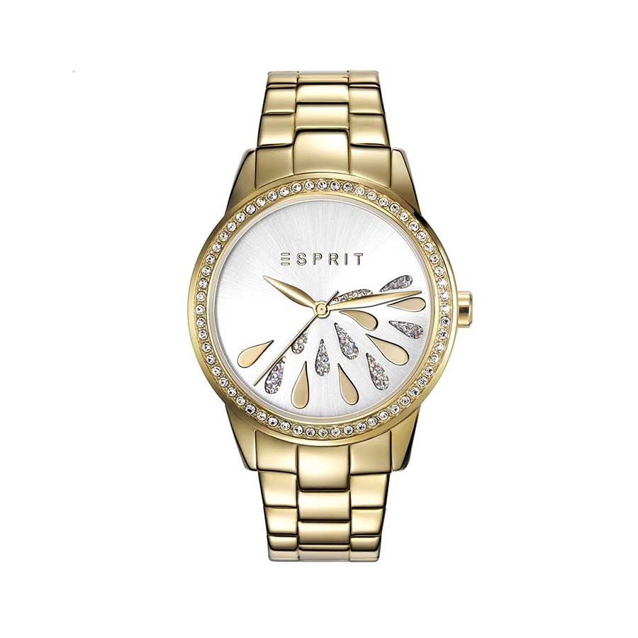 Silver Dial Yellow Gold Plated Ladies Watch