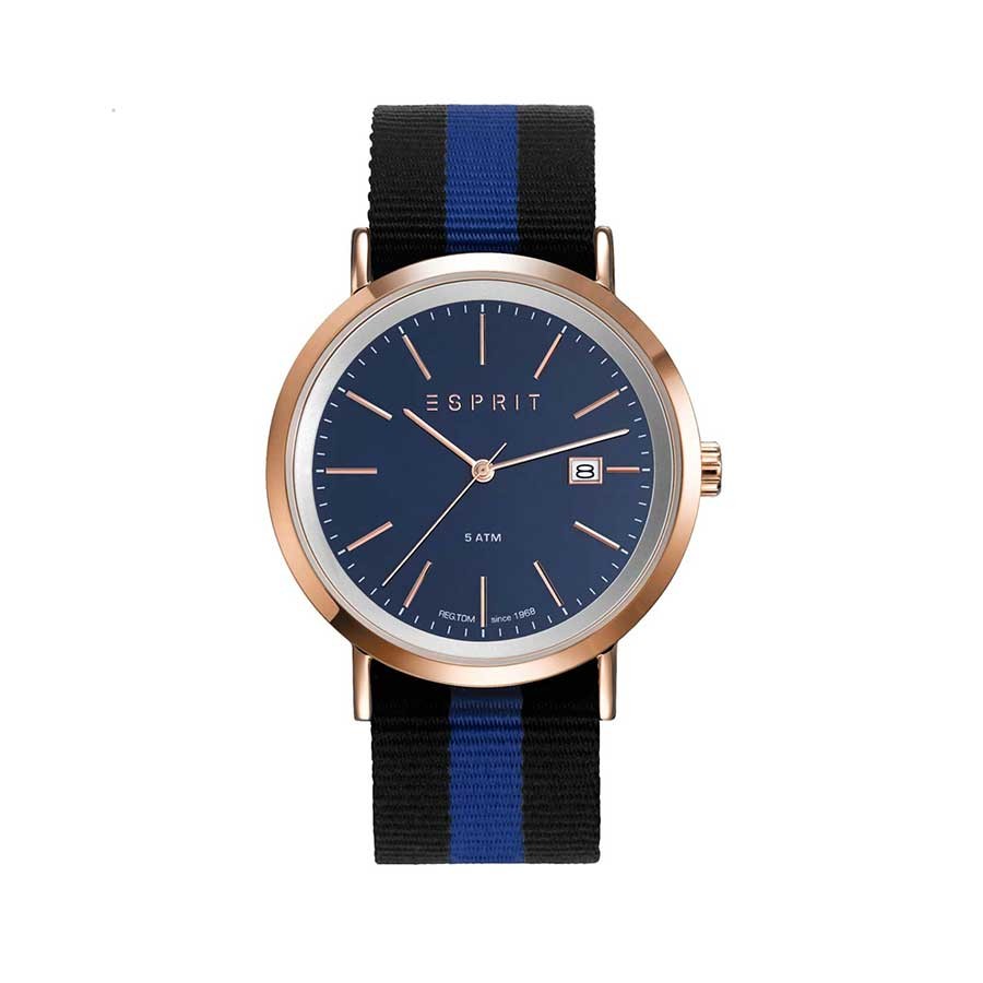 Blue Dial Rose Gold Plated Men's Watch