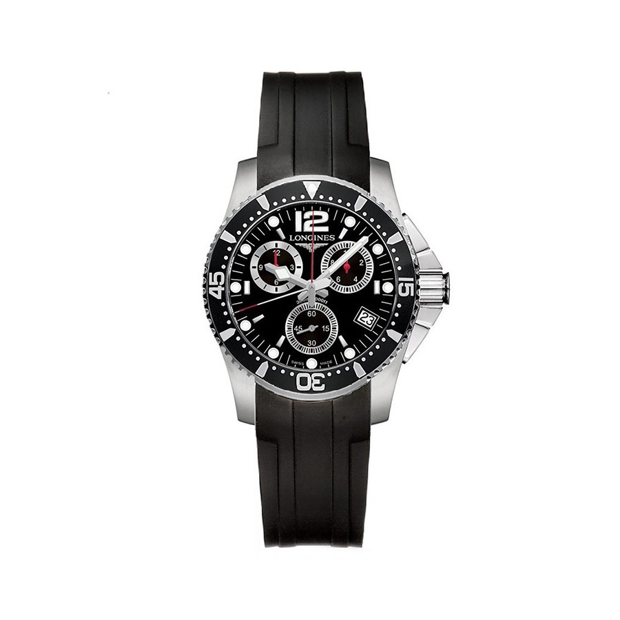 HydroConquest Black Dial Stainless Steel Men's Watch