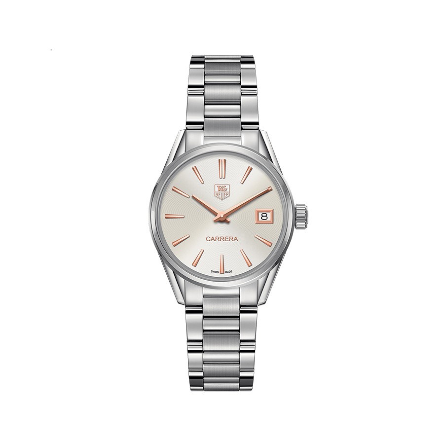 Carrera Silver Dial Stainless Steel Ladies Watch