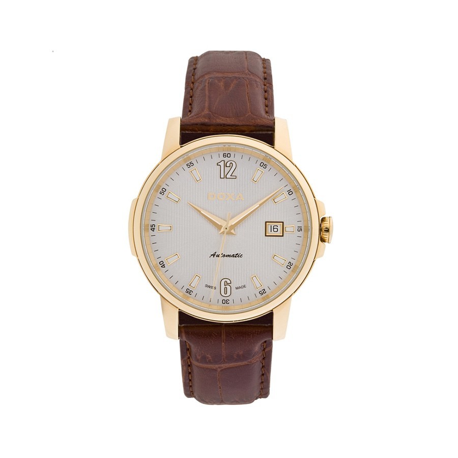Ethno Automatic Gold Brown Leather Men's Watch