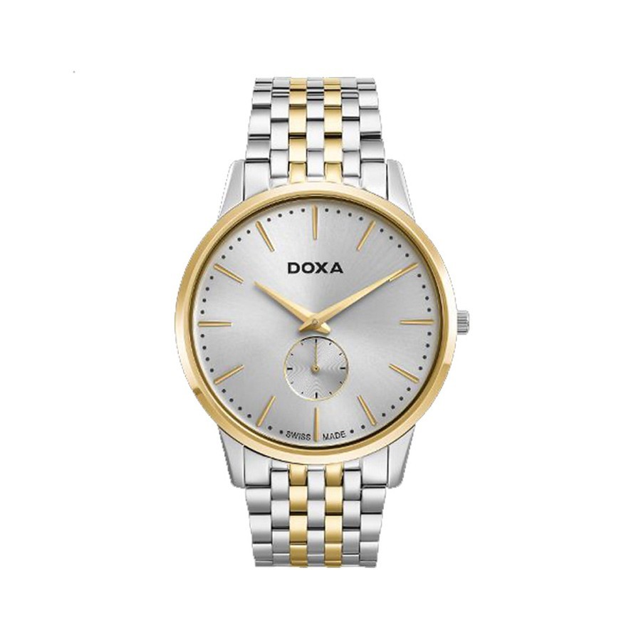 Slim Line Silver Dial Two-Toned Men's Watch