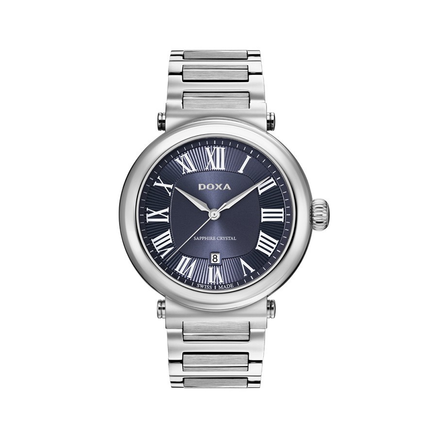 Calex Men's Blue Dial Stainless Steel Quartz Watch