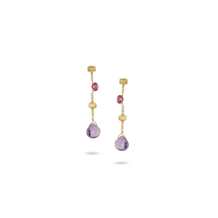 Paradise Gold Earrings with mixed stones 