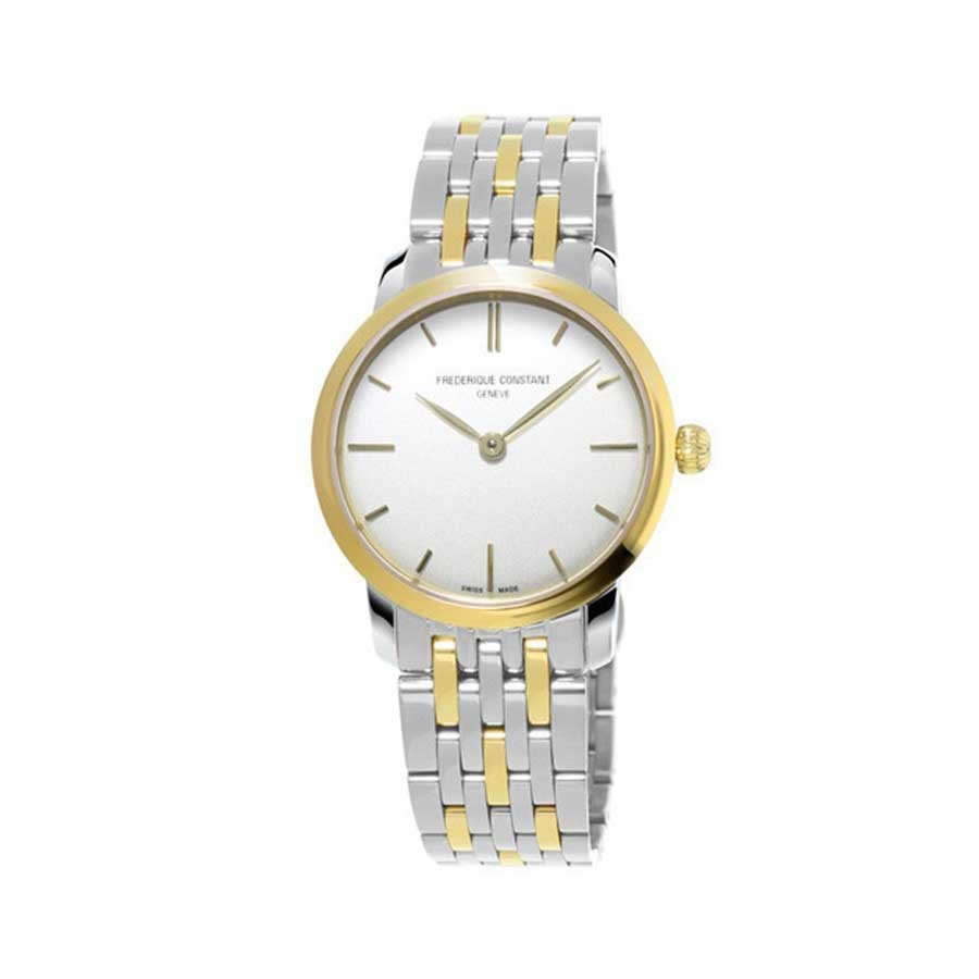 Slim Line Two-Toned Silver Dial Ladies Watch