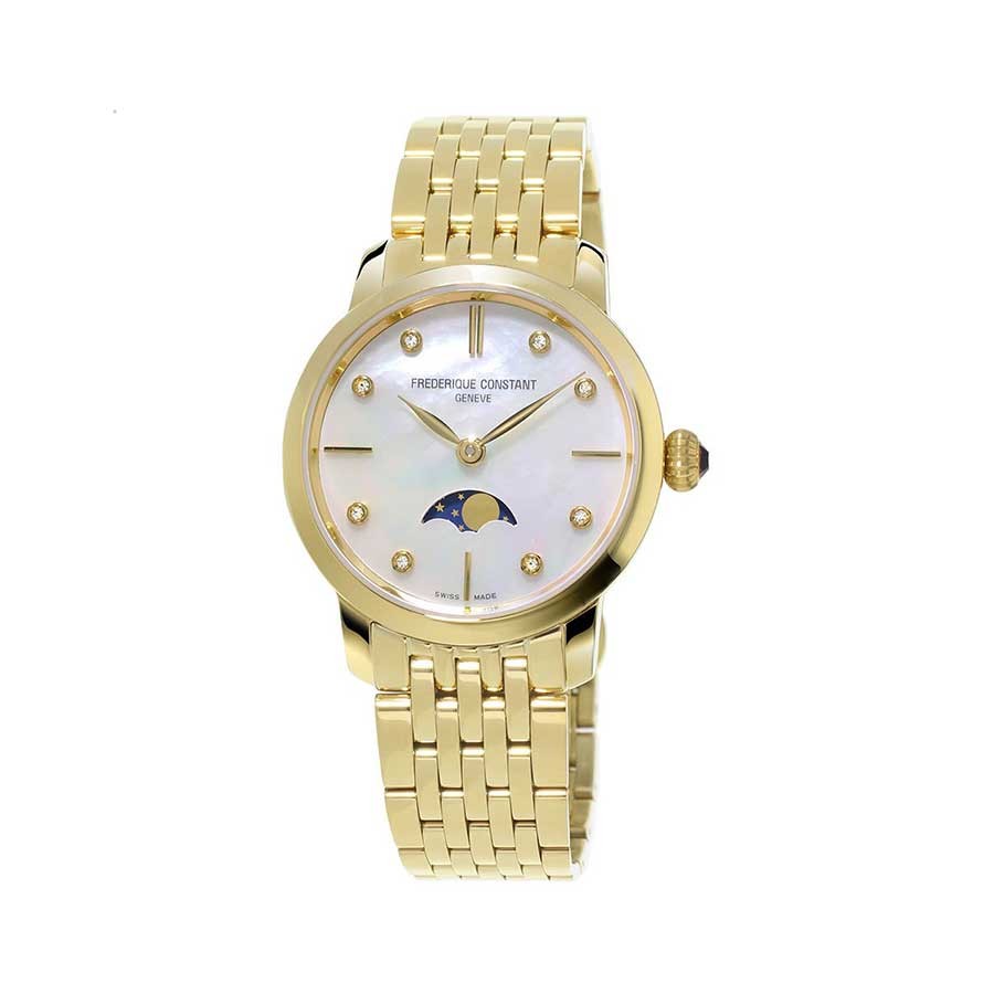 Slimline Gold Plated Mother of Pearl Dial Ladies Watch