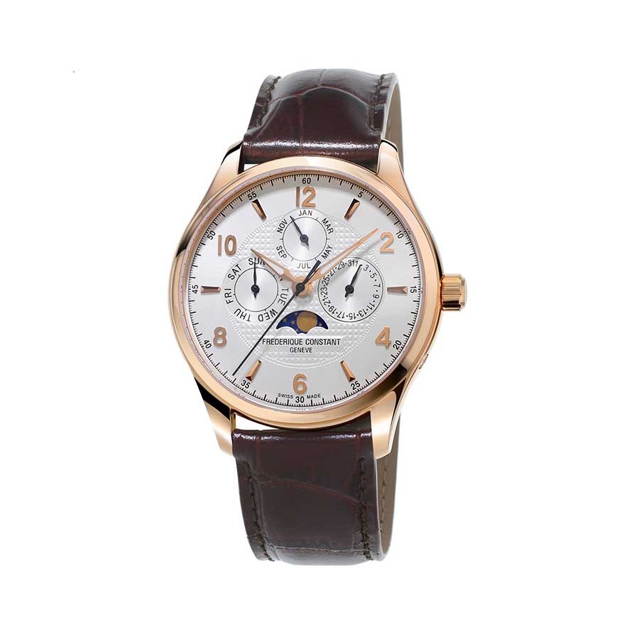 Runabout Silver Dial Brown Leather Automatic Men's Watch