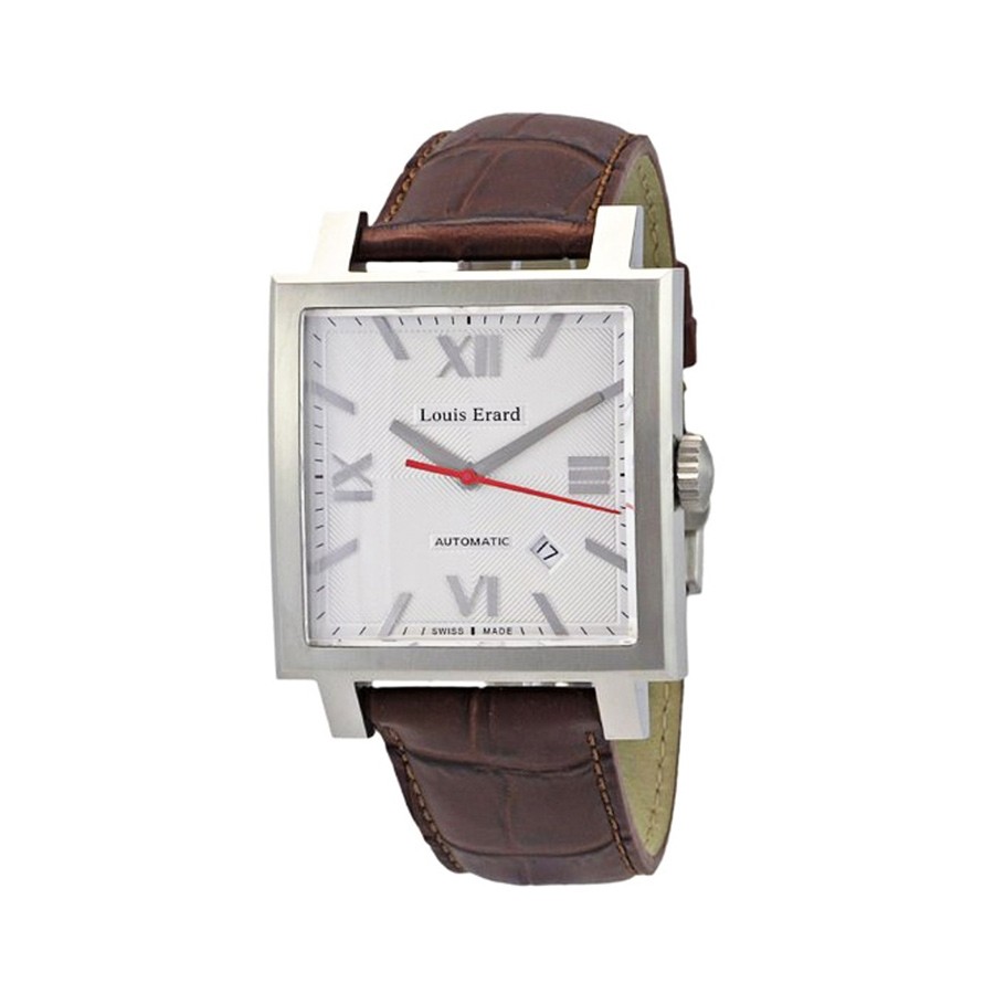 La Carree Automatic Silver Dial Brown Leather Men's Watch
