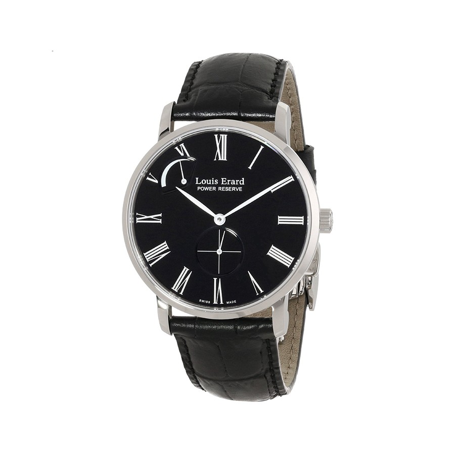 Excellence Handwinding Black Dial Black Leather Men's Watch 53230AA12