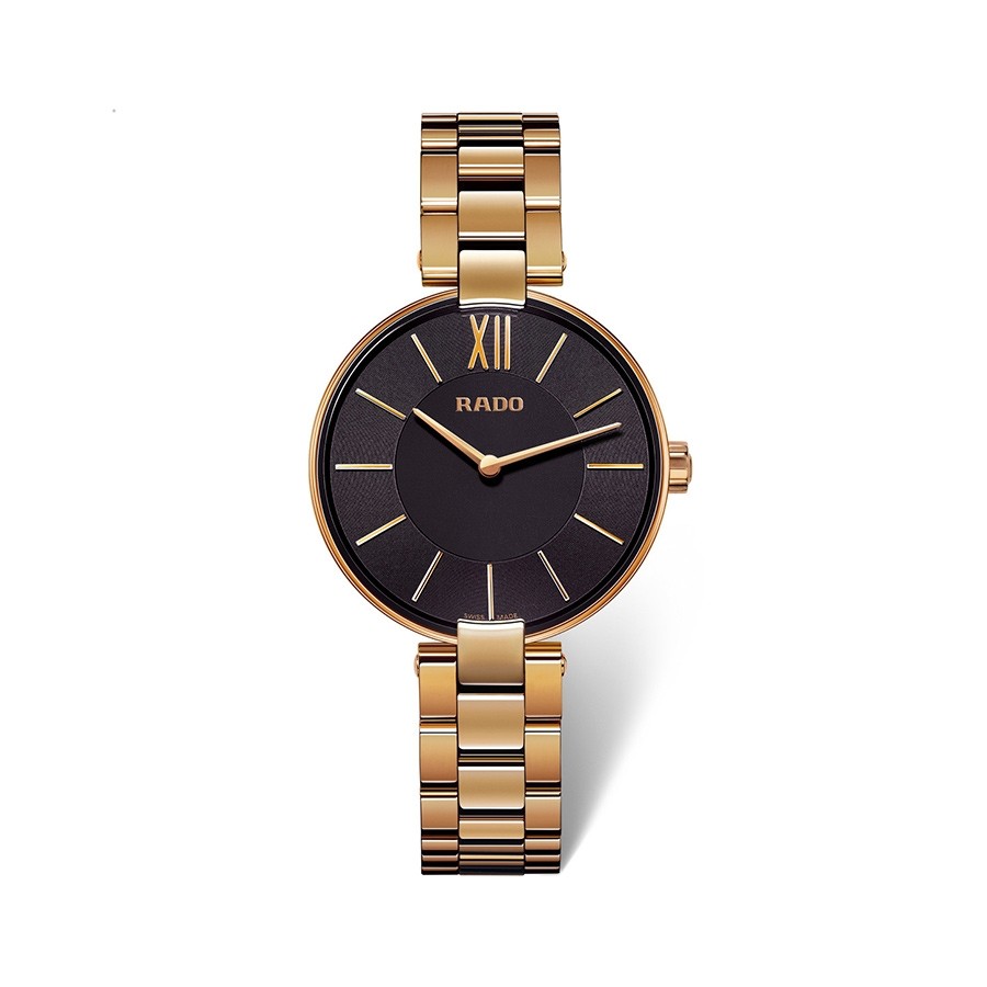 Coupole Black Dial Rose Gold-plated Ladies Watch