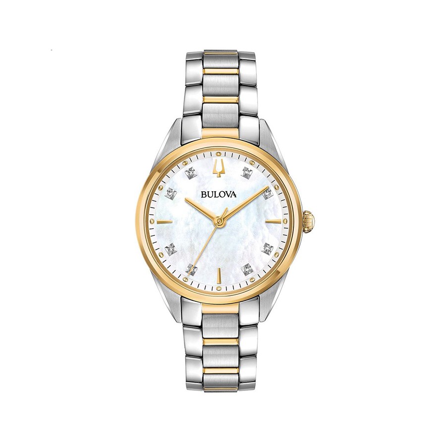 Women's Diamond Accent Two Tone Stainless Steel Bracelet Watch 98P184
