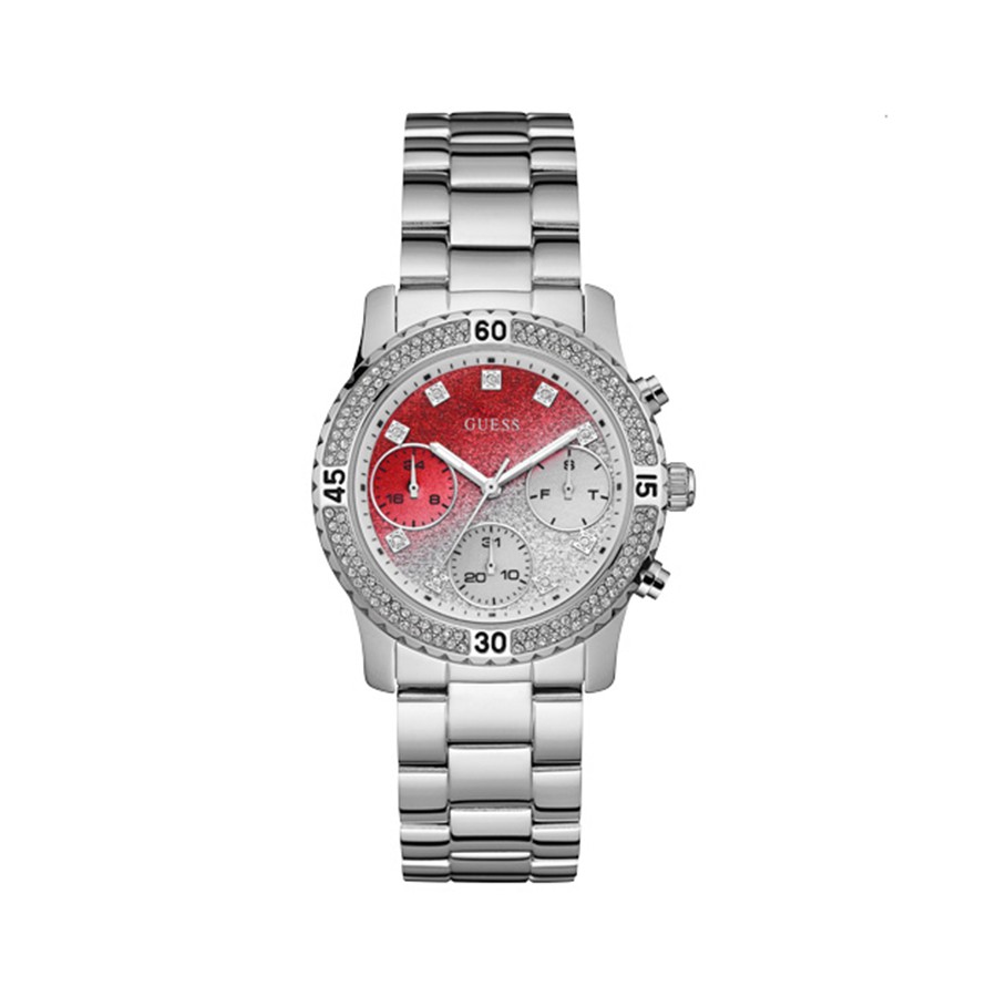 Confetti Red Dial Stainless Steel Ladies Watch W0774L7