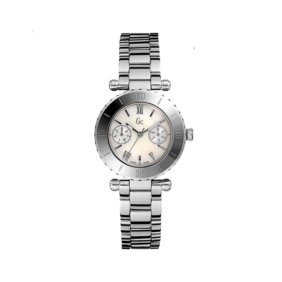 Guess Collection White Mop Dial Day& Date Ladies Watch