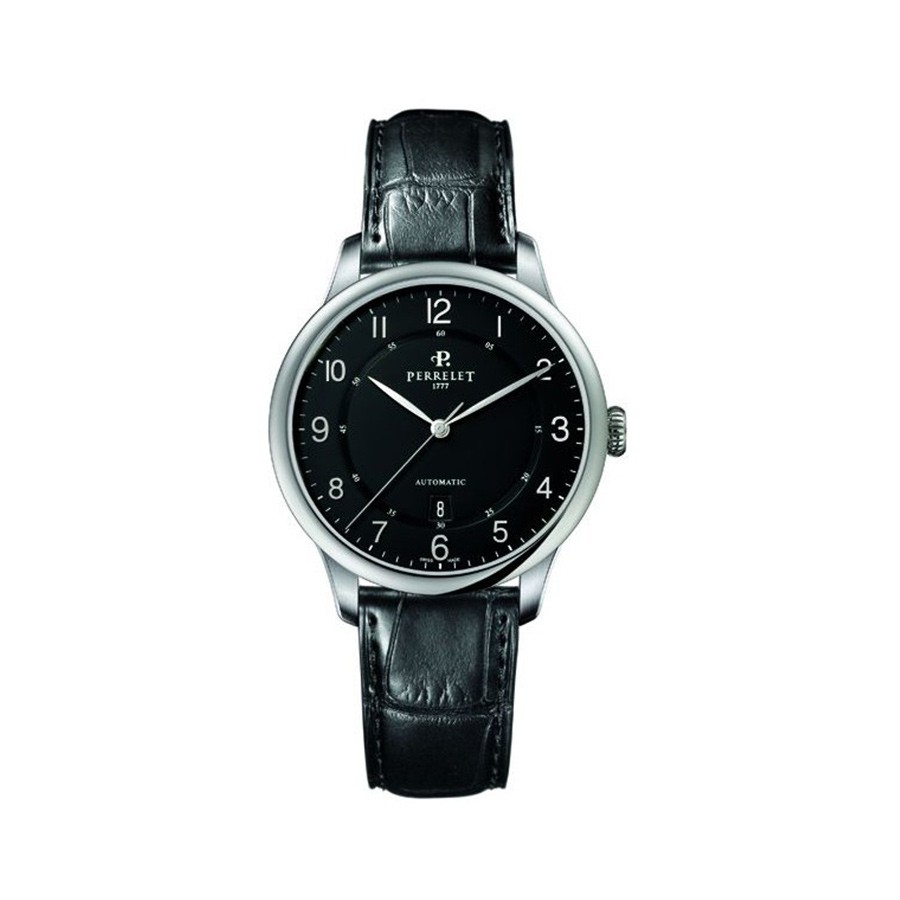 First Class Automatic Black Leather Men's Watch