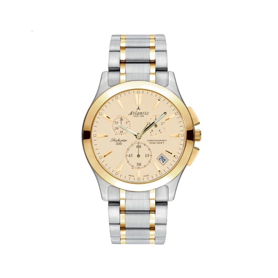 Seahunter 330 Gold Dial Chronograph Men's Watch