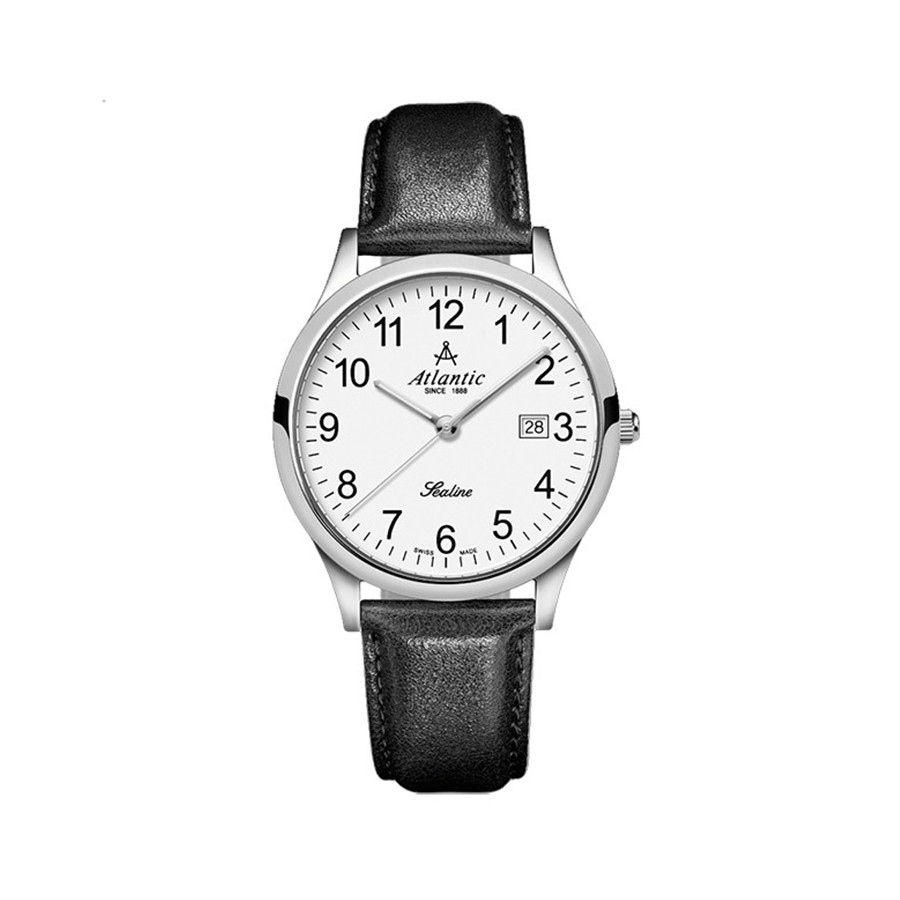 Sealine White DIal Black Leather Men's Watch