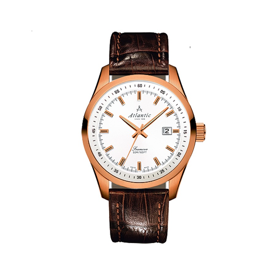Seamove White Dial Rose Gold Plated Men's Watch