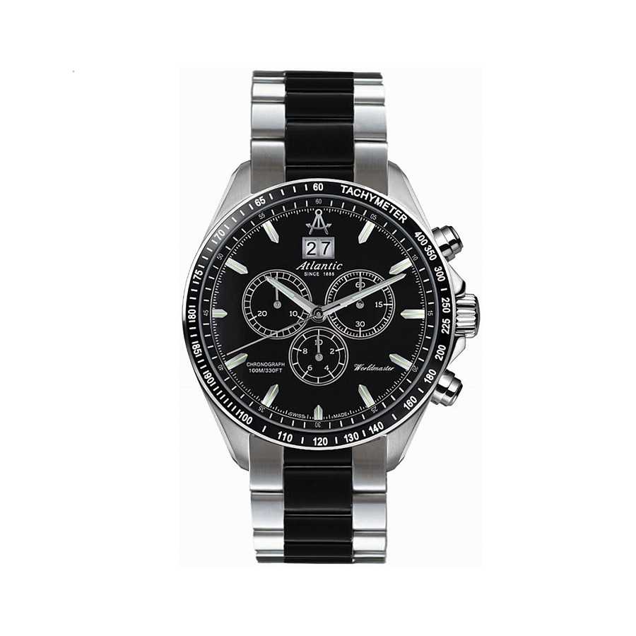 Worldmaster Black Dial PVD Steel Quartz Chronograph Men's Watch