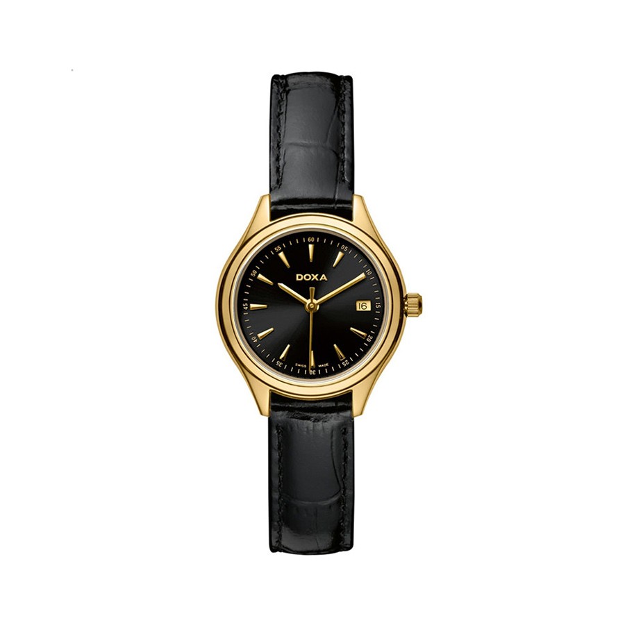 Tradition Gold Black Dial Ladies Watch
