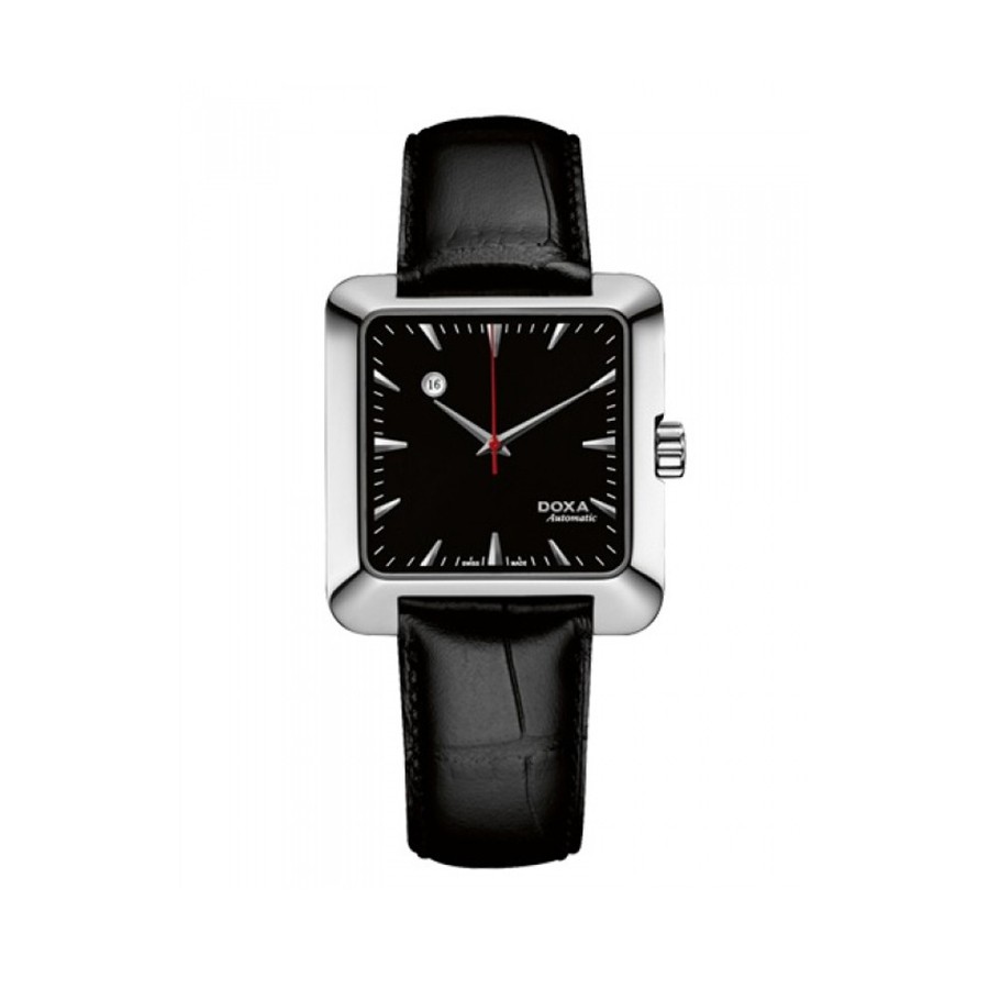 Grafic Automatic Black Dial Black Leather Men's Watch