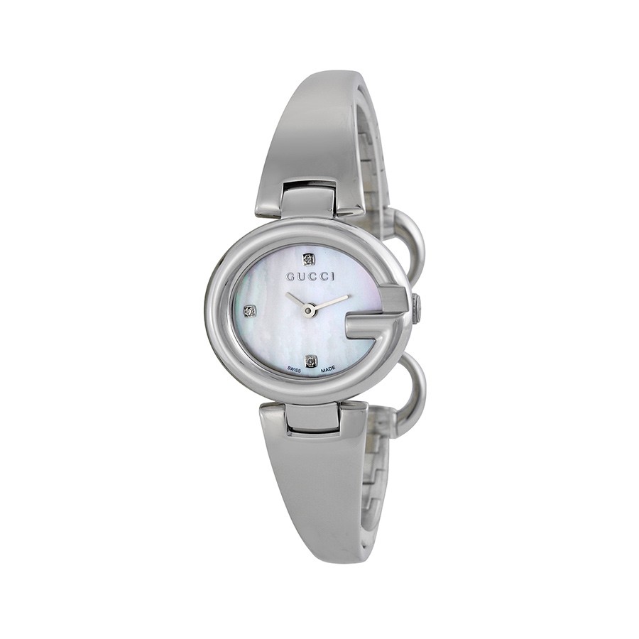 Guccissima Steel Mother of Pearl Ladies Watch