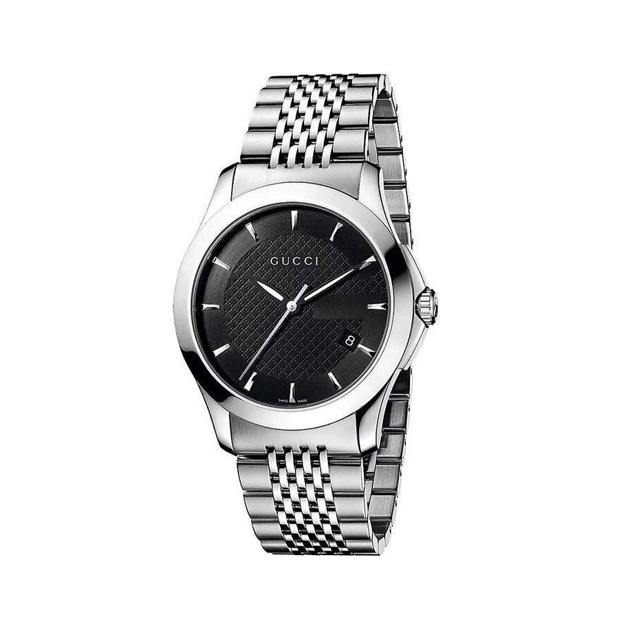 G-Timeless Black Dial Stainless Steel Men's Watch