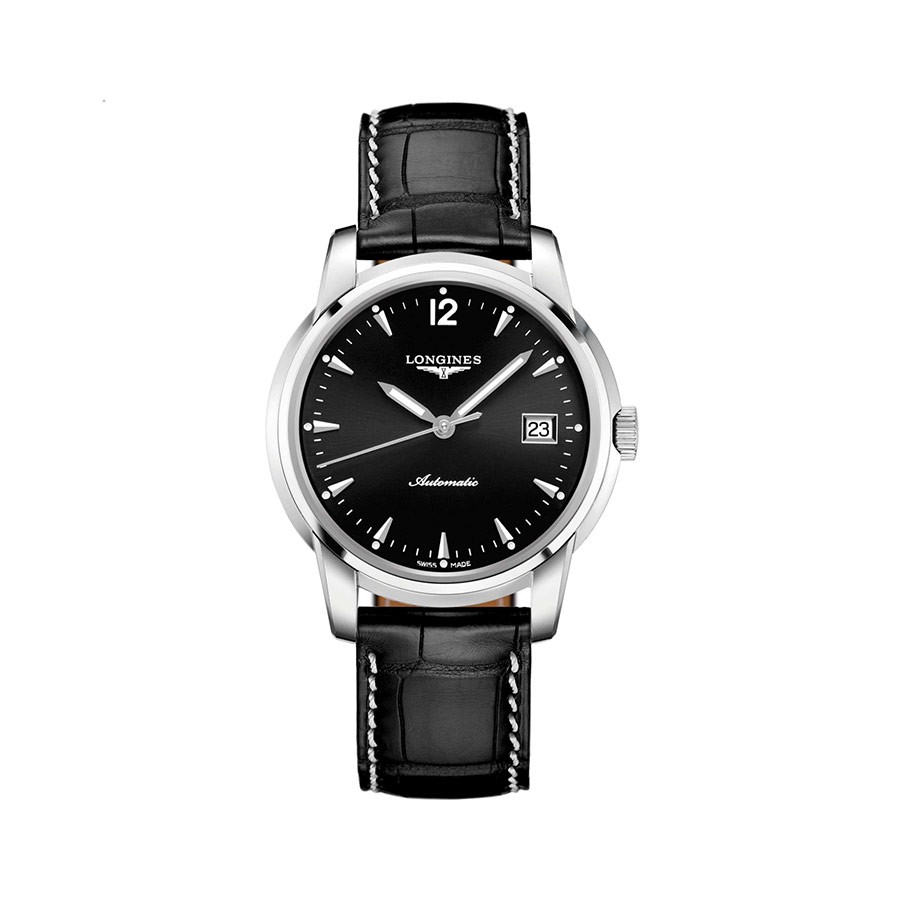 Saint-Imier Black Dial Black Leather Automatic Men's Watch
