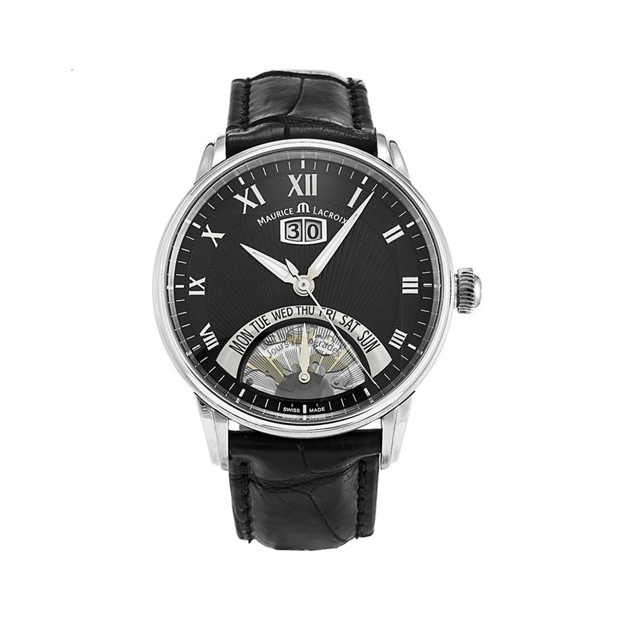 Masterpiece Black Dial Black Leather Men's Watch MP6358-SS001-31E
