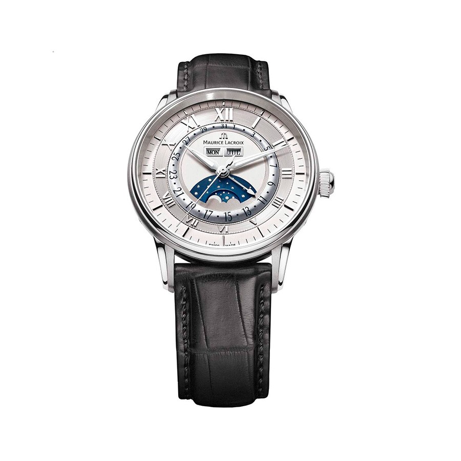 Masterpiece Silver Dial Black LEather Men's Watch MP6428-SS001-11E