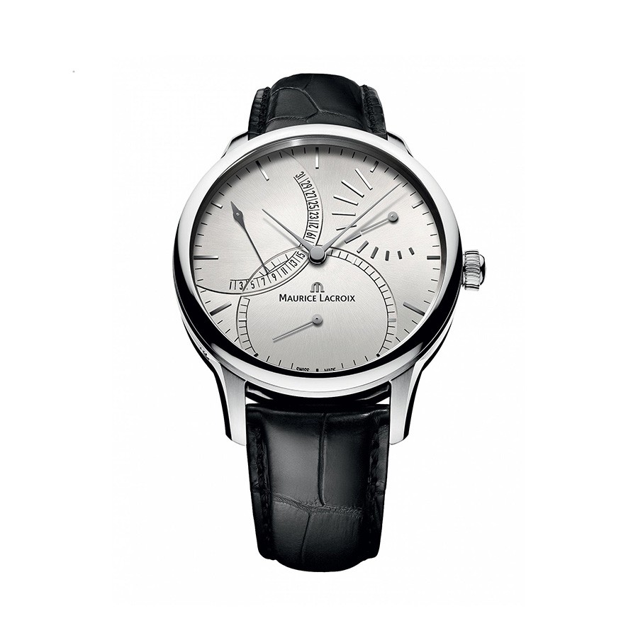 Masterpiece Silver Dial Black Leather Men's Watch