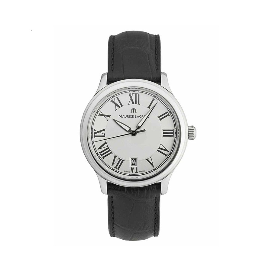Les Classiques Grey Dial Black Leather Men's Watch LC1077-SS001-110