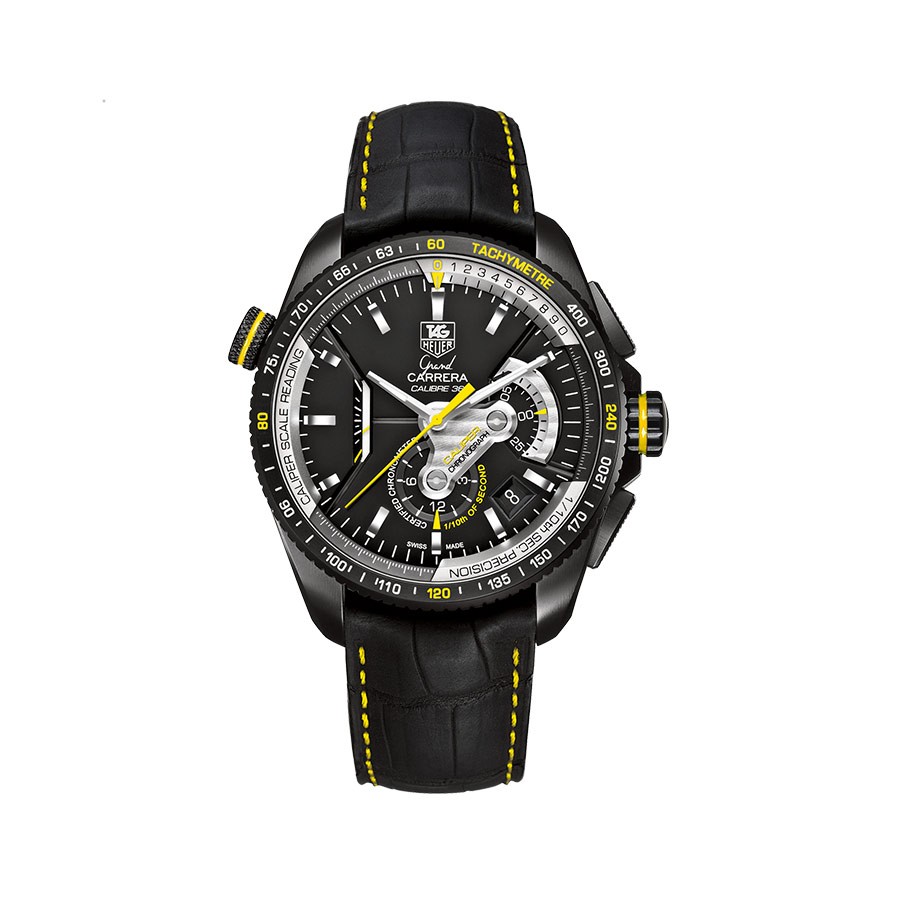 Grand Carrera Black Dial PVD Titanium Chronograph Men's Watch