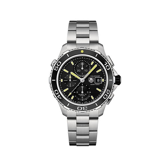 Aquaracer Automatic Chronograph 500M Black Dial Men's Watch