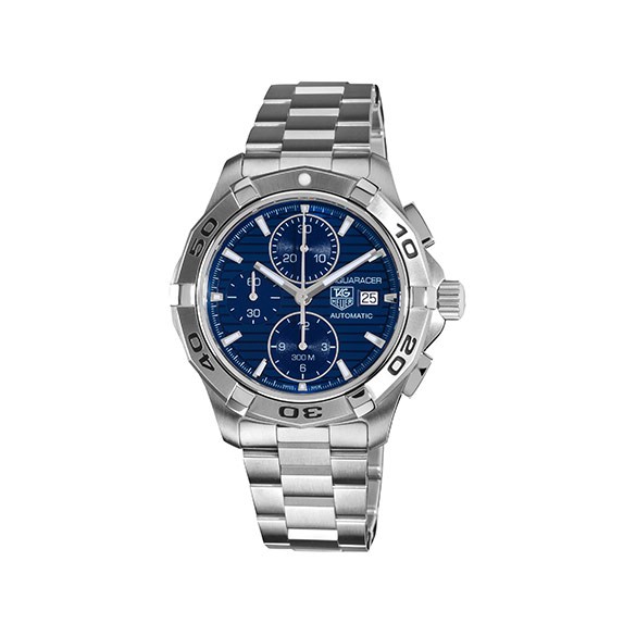 Aquaracer Blue Dial Automatic Chronograph 500M Men's Watch