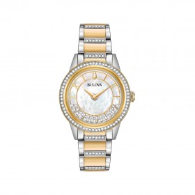 Women's Two Tone Crystal Turn Style Watch 98L245
