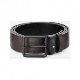 Brown/black 35 mm reversible leather belt 131187