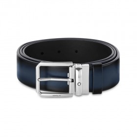 35MM LEATHER PIN BUCKLE BELT BLUE 131184