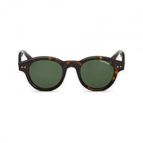 ROUND SUNGLASSES WITH HAVANA-COLORED ACETATE FRAME 133001