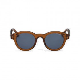 ROUND SUNGLASSES WITH BROWN ACETATE FRAME 133082