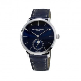 Manufacture Slimline Moonphase Blue Dial Blue Leather Men's Watch
