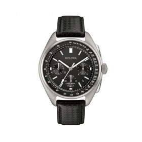 Lunar Pilot Men's Special Edition Black Dial Steel Watch 96B251
