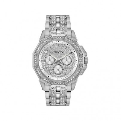 Octava Silver Diamond Stainless Steel Crystal Watch 96C134