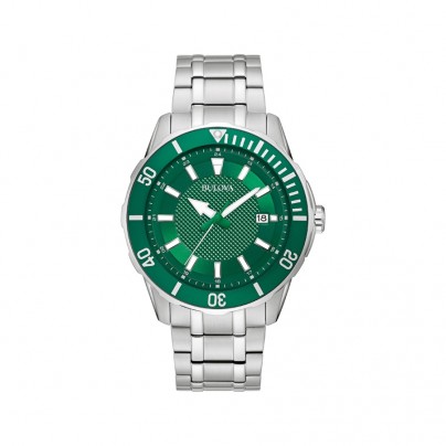 Classic Men's Green Dial Stainless Steel Watch 98B359