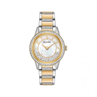 Women's Two Tone Crystal Turn Style Watch 98L245