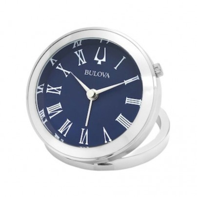 Silver and Blue Stainless Steel Diver Travel Alarm Clock B6128