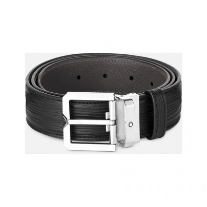 Black 35 mm leather belt 131171