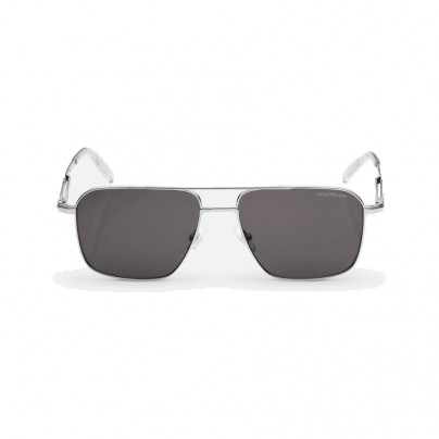 RECTANGULAR SUNGLASSES WITH SILVER COLOURED METAL FRAME 131313