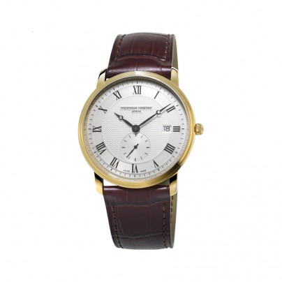 SLIMLINE GENTS Silver Dial Brown Leather Men's Watch