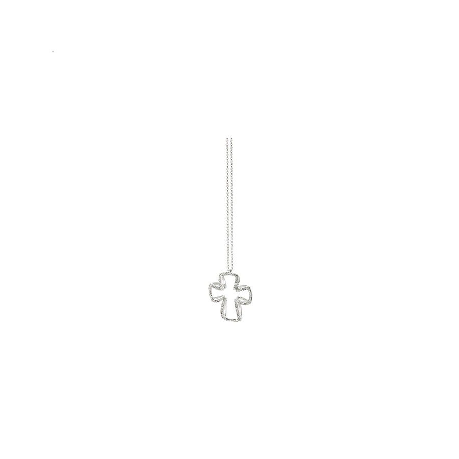 White gold necklade with cross