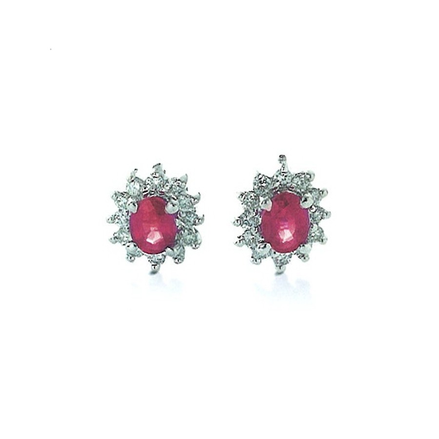 White gold ruby earings